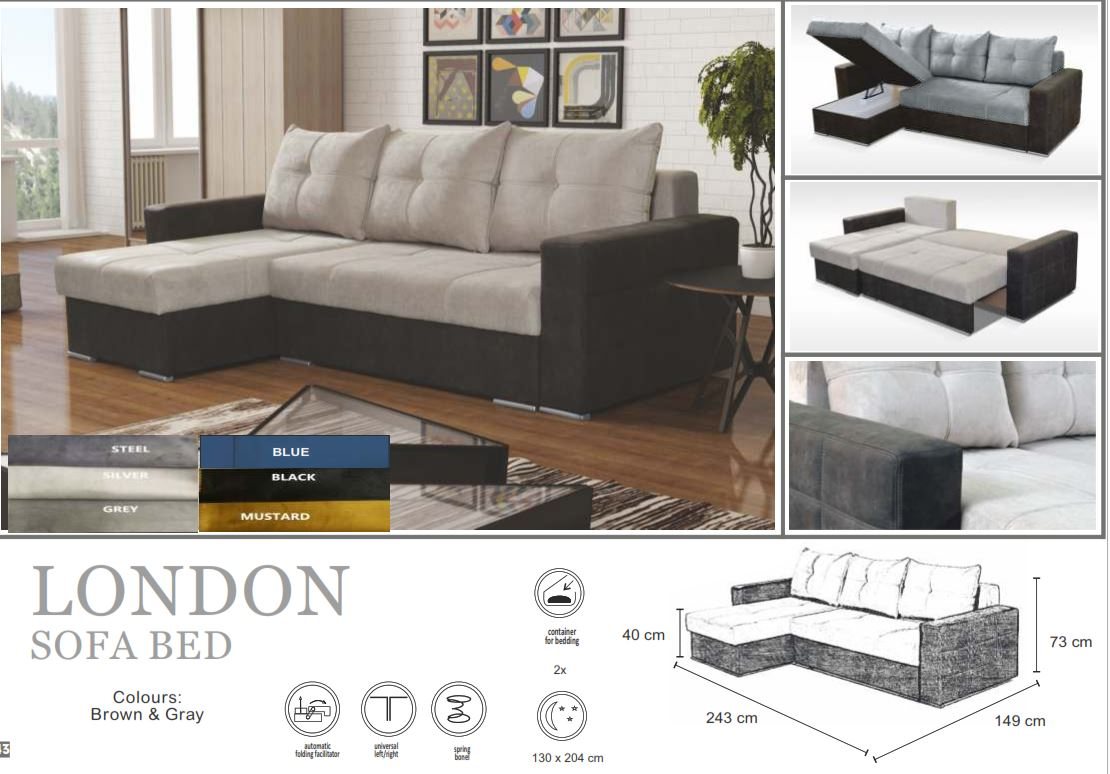 Dream Home Furnishings London Universal Corner Sofa Bed Dream Furnishings