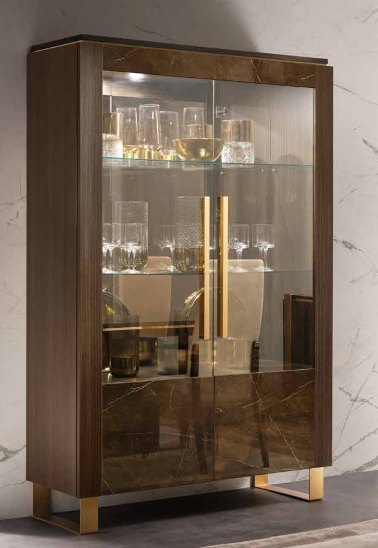 ESSENZA Wood and glass display cabinet By ADORA