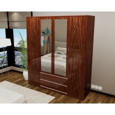 Regency 4 Door Wardrobe (High Gloss) Walnut