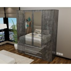 Regency 4 Door Wardrobe (High Gloss) Grey