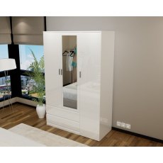 Regency 3 Door Wardrobe (High Gloss) White