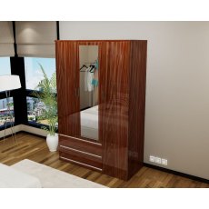 Regency 3 Door Wardrobe (High Gloss) Walnut