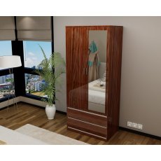 Regency 2 Door Wardrobe (High Gloss) Walnut