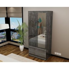Regency 2 Door Wardrobe (High Gloss) Grey