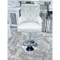 Majestic Silver Fabric Bar Stool