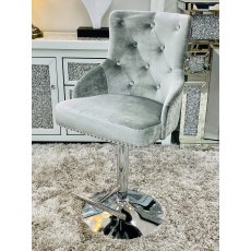 Majestic HQ Silver Fabric Bar Stool