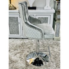 Majestic HQ Silver Fabric Bar Stool