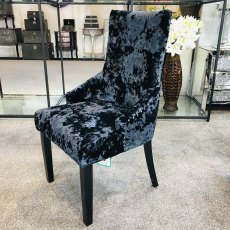 Venice Premium Crushed Velvet Black Dining Chair