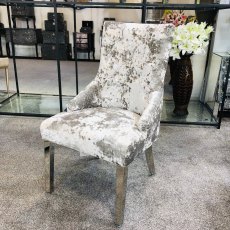 Venice Premium Crushed Velvet Silver Dining Chair Venice Premium Crushed Velvet Silver Dining Chair