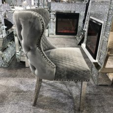 Valentino Grey Velvet Dining Chair