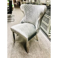 Valentino HQ Bruhsed Silver Dining Chair Valentino HQ Bruhsed Silver Dining Chair