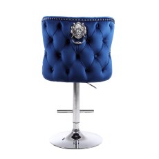 Valentino Navy Velvet Bar Stool