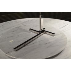 Stone International Flamingo Oval Accent Table Pack Of 3- Marble top and Polished Steel base
