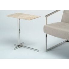 Stone International Flamingo Triangular Accent Table Pack Of 3 -Marble top and Polished Steel base Stone International Flamingo Triangular Accent Table Pack Of 3 -Marble top and Polished Steel base