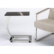 Stone International Tray Marble Accent Table Pack Of 3 - Black Glass and Polished Steel Base Stone International Tray Marble Accent Table Pack Of 3 - Black Glass and Polished Steel Base