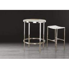 Stone International Round Pub Table - Marble Top and Polished Stainless Steel Base Stone International Round Pub Table - Marble Top and Polished Stainless Steel Base