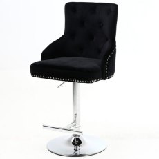 Majestic Elegant Black Fabric Bar Stool