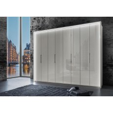 WIEMANN Monaco2000 8 Door Wardrobe with bi-fold doors in Champagne Glass Finish WIEMANN Monaco2000 8 Door Wardrobe with bi-fold doors in Champagne Glass Finish