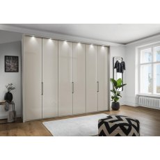 WIEMANN Monaco2000 6 Door Wardrobe with bi-fold doors in Champagne Glass Finish WIEMANN Monaco2000 6 Door Wardrobe with bi-fold doors in Champagne Glass Finish