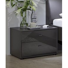 WIEMANN Tokio Bedside Cabinets in Graphite Glass finish  WIEMANN Tokio Bedside Cabinets in Graphite Glass finish