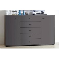 WIEMANN Tokio Bedside Combination dresser with 5 large pull-outs in Graphite finish  WIEMANN Tokio Bedside Combination dresser with 5 large pull-outs in Graphite finish