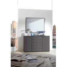 WIEMANN Tokio Bedside Combination dresser with 5 large pull-outs in Graphite finish 