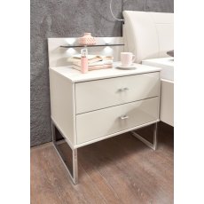 WIEMANN Vigo Bedside Cabinet in Champage finish with Angled feet WIEMANN Vigo Bedside Cabinet in Champage finish with Angled feet