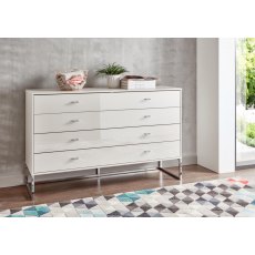 WIEMANN Vigo Occasional Furniture with 4 drawers and Angled feet in White Finish WIEMANN Vigo Occasional Furniture with 4 drawers and Angled feet in White Finish