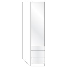 1 Door 2 Drawer 50cm Left Hinged with Front in Havana Glass 1 Door 2 Drawer 50cm Left Hinged with Front in Havana Glass