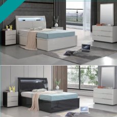 Rugby High Gloss Bed With Storage & Led Light