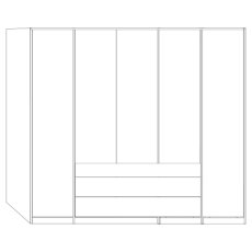 5 Door 2 Drawer 150cm with Front in Carcase Colour 5 Door 2 Drawer 150cm with Front in Carcase Colour