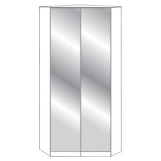 2 Door Walk-in Corner Unit with Front in Black Glass