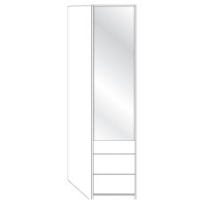 1 Door 2 Drawer 50cm Right Hinged with Front in Black Glass 1 Door 2 Drawer 50cm Right Hinged with Front in Black Glass