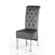 Sofia Grey Colour Chrome Leg Lion Knocker Dining Chair Sofia Grey Colour Chrome Leg Lion Knocker Dining Chair