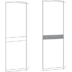 1 Right Door End Unit with Havana Glass Door and Cornice with Plain Cross Trim 1 Right Door End Unit with Havana Glass Door and Cornice with Plain Cross Trim