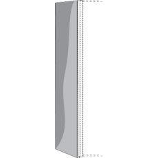 Magnolia glass Overlay for Side Panel for 2 Door Sliding Wardrobe - RightW 56cm x D 1.8cm x H 216c