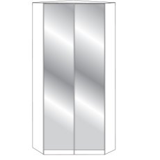 236 cm Height Walk-in corner unit 2 Doors Front in White Glass