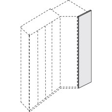 216 cm Height End panel for extended and walk-in corner unit, can be used on right and left White Glass