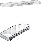 Self-closing mechanism with buffering for centre doors (piece) W 24cm x H 2cm x D 11cm