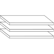 3 Adjustable Shelves W 72.3cm x H 2.2cm x D 51.5cm