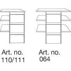 3 Drawer Insert with Wooden Front W 72.3cm x H 89cm x D 51.5cm Pull-outs can be mounted left/right