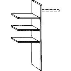 Laundry Shelf Insert W 72.3cm x H 137cm x D 51.5cm 3 adjustable shelves, 1 clothes rail, 1 centre panel