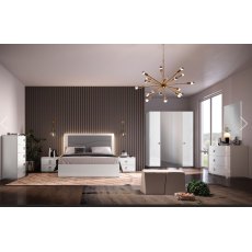 Euro Design Kate Bed With Upholstered Headboard and LED Lighting