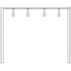 Passe-Partout Frame with 2 LED Lighting for Wardrobe Width 150cmW 160cm x H 216cm x D 23cm