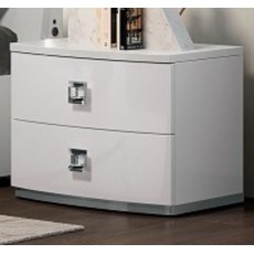 Euro Design Kate Bedside Table With 2 Curved Drawers Euro Design Kate Bedside Table With 2 Curved Drawers