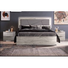 Euro Design Diana Bed with Upholstered Headboard and LED Lighting