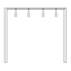 Passe-Partout Frame with 2 LED Lighting for Wardrobe Width 100cmW 106.4cm x H 216cm x D 12.5cm