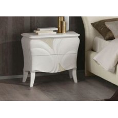 Euro Design Fiocco Frassino Bianco 2 Drawer Bedside