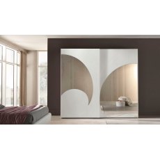 Euro Design Fiocco Frassino Bianco Adone Wardrobe With Mirror