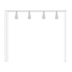 Passepartout-frame, with 4 lights, Width per side profile: 3.2 cm for width 200 cm

W 200cm x H 220c